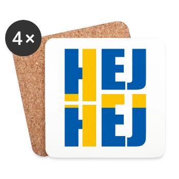 SCHWEDISCH HEJ HEJ SCHWEDEN - Untersetzer (4er-Set) - Weiß - Vorne