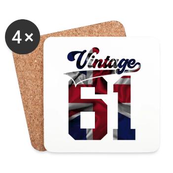 65TH BIRTHDAY UK VINTAGE 1961 - Coasters (set of 4) - white - Front