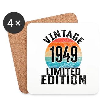 Année de naissance 1949 Vintage Limited Edition Retro - Dessous de verre (lot de 4) - blanc - Devant