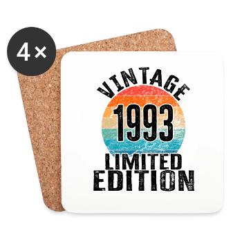 Year of birth 1993 Vintage Limited Edition Retro - Coasters (set of 4) - white - Front