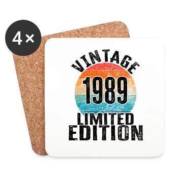 Geburtsjahr 1989 Vintage Limited Edition Retro - Untersetzer (4er-Set) - Weiß - Vorne