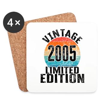Year of birth 2005 Vintage Limited Edition Retro - Coasters (set of 4) - white - Front