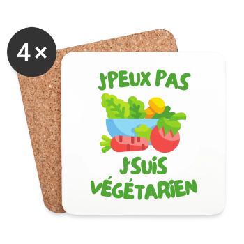 J'peux pas j'suis végétarien - Dessous de verre (lot de 4) - blanc - Devant