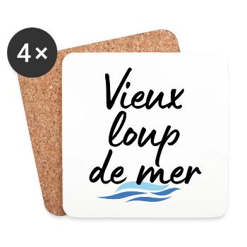 Vieux loup de mer - Dessous de verre (lot de 4) - blanc - Devant