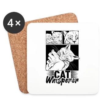 Cat Cat Lovers - Coasters (set of 4) - white - Front