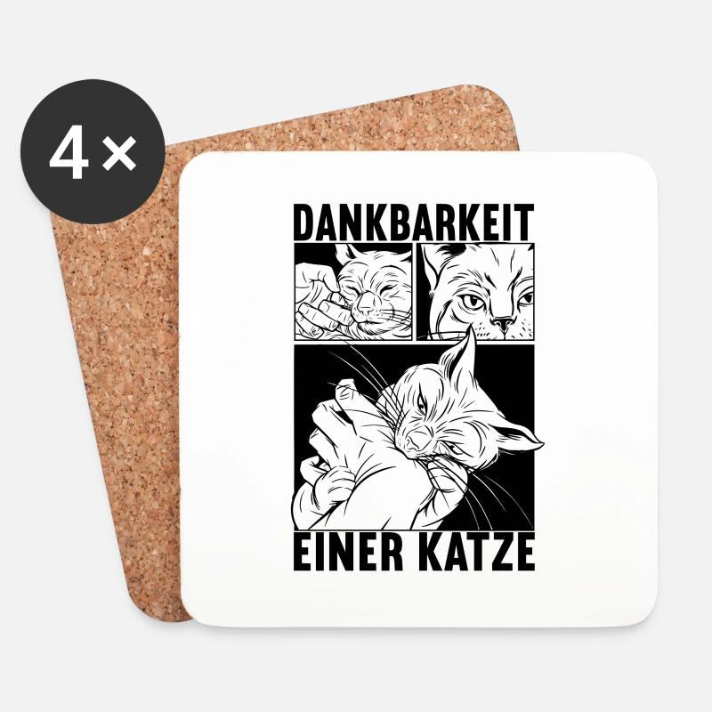 Katze Katzenliebhaber - Untersetzer (4er-Set) - Weiß