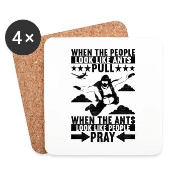 Parachute Parachutist - Coasters (set of 4) - white - Front