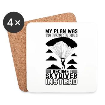 Parachute Parachutist - Coasters (set of 4) - white - Front