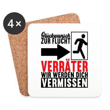 Abschiedsgeschenk Kollege Jobwechsel - Untersetzer (4er-Set) - Weiß - Vorne