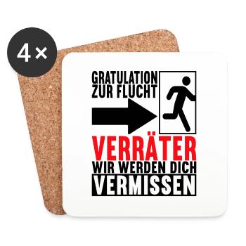 Abschiedsgeschenk Kollege Jobwechsel - Untersetzer (4er-Set) - Weiß - Vorne