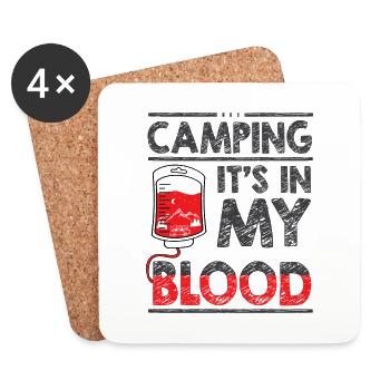 Camping Camper Outdoor Sommer Design - Untersetzer (4er-Set) - Weiß - Vorne