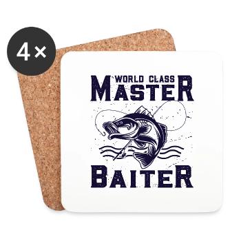 Lustiger Angler Fischer Spruch Angeln - Untersetzer (4er-Set) - Weiß - Vorne