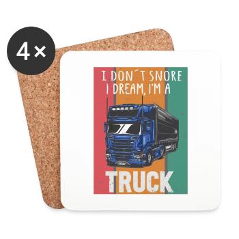 Lastwagenfahrer Spruch & Trucker - Untersetzer (4er-Set) - Weiß - Vorne