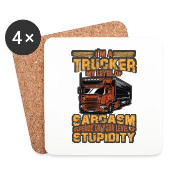 Lastwagenfahrer Spruch & Trucker - Untersetzer (4er-Set) - Weiß - Vorne