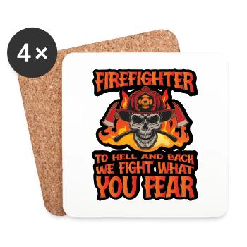 Feuerwehrmann Feuerwehr & Sprüche - Untersetzer (4er-Set) - Weiß - Vorne