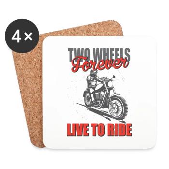 Lustiges Motorrad Geschenk Biker Spruch - Untersetzer (4er-Set) - Weiß - Vorne