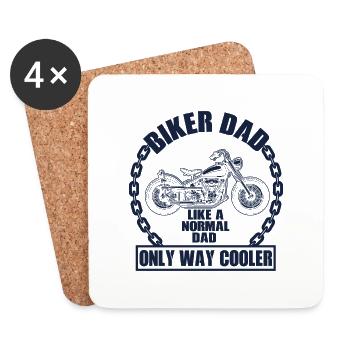 Lustiges Motorrad Geschenk Biker Spruch - Untersetzer (4er-Set) - Weiß - Vorne