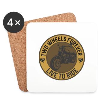 Lustiges Motorrad Geschenk Biker Spruch - Untersetzer (4er-Set) - Weiß - Vorne