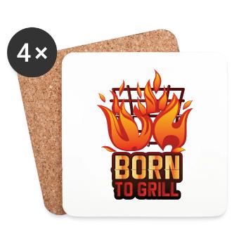 Lustiger Grill-Spruch I Grillen Motiv - Untersetzer (4er-Set) - Weiß - Vorne