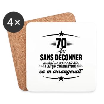 70 ans anniversaire 70 anniversaire cadeau 70 ans - Dessous de verre (lot de 4) - blanc - Devant