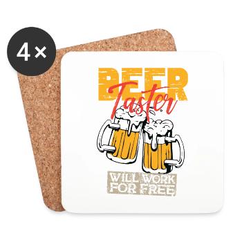 Feiern Bier Party Spruch I Biertrinken - Untersetzer (4er-Set) - Weiß - Vorne