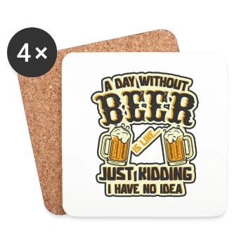 Feiern Bier Party Spruch I Biertrinken - Untersetzer (4er-Set) - Weiß - Vorne