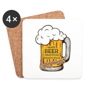 Feiern Bier Party Spruch I Biertrinken - Untersetzer (4er-Set) - Weiß - Vorne