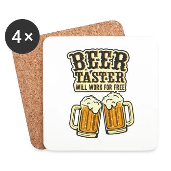 Feiern Bier Party Spruch I Biertrinken - Untersetzer (4er-Set) - Weiß - Vorne