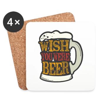 Feiern Bier Party Spruch I Biertrinken - Untersetzer (4er-Set) - Weiß - Vorne