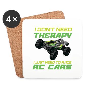 RC Auto Hobby Spruch Ferngestuertes Auto - Untersetzer (4er-Set) - Weiß - Vorne