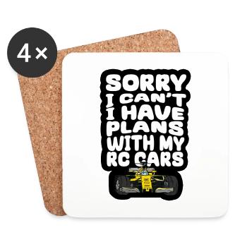 RC Auto Hobby Spruch Ferngestuertes Auto - Untersetzer (4er-Set) - Weiß - Vorne