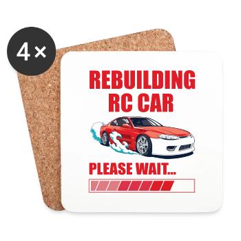 RC Auto Hobby Spruch Ferngestuertes Auto - Untersetzer (4er-Set) - Weiß - Vorne