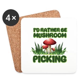 Pilzsammler Pilz Motiv für Pilzsucher - Untersetzer (4er-Set) - Weiß - Vorne