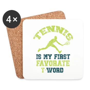 Lustiger Tennis Spruch I Tennisspieler - Untersetzer (4er-Set) - Weiß - Vorne