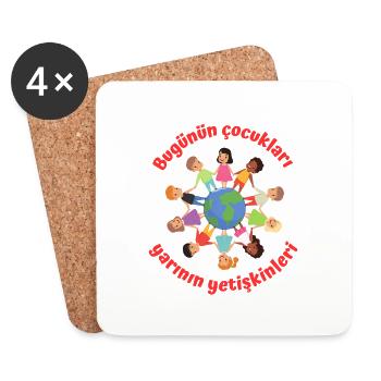 Bugünün çocukları yarının yetişkinleri - Untersetzer (4er-Set) - Weiß - Vorne