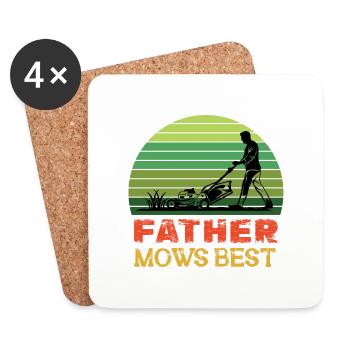 Rasenmäh Motiv I Rasenmäher für Gärtner - Untersetzer (4er-Set) - Weiß - Vorne