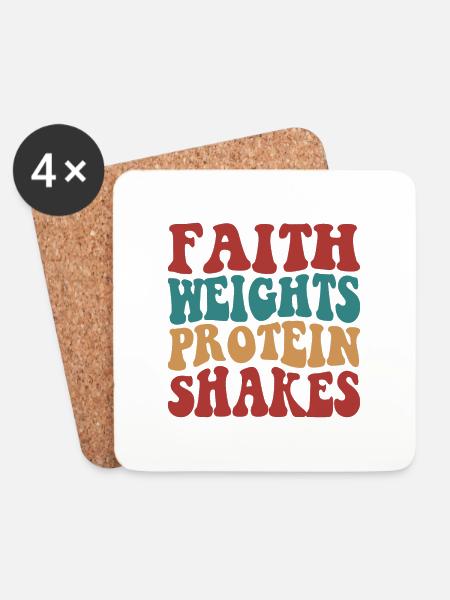 Faith Weights Protein Shakes - Untersetzer (4er-Set) - Weiß
