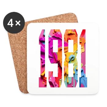 BUNT 45E ANNIVERSAIRE 1981 - Dessous de verre (lot de 4) - blanc - Devant
