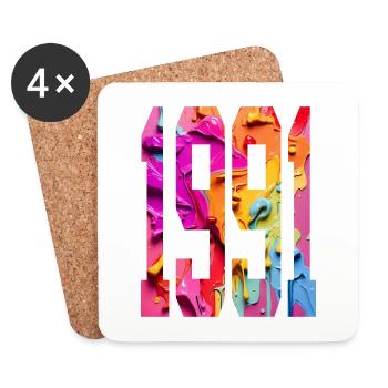 BUNT 35E ANNIVERSAIRE 1991 - Dessous de verre (lot de 4) - blanc - Devant