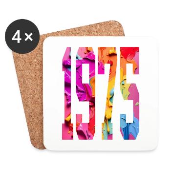 BUNT 51. GEBURTSTAG 1975 - Untersetzer (4er-Set) - Weiß - Vorne