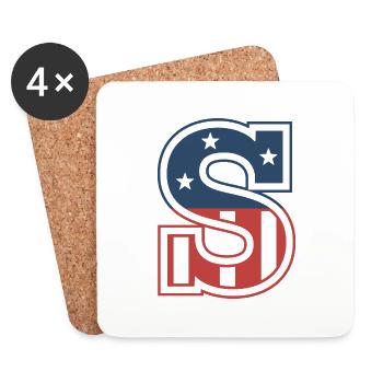 Buchstabe S USA - Untersetzer (4er-Set) - Weiß - Vorne