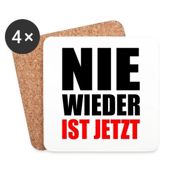 Nie wieder ist jetzt - Untersetzer (4er-Set) - Weiß - Vorne