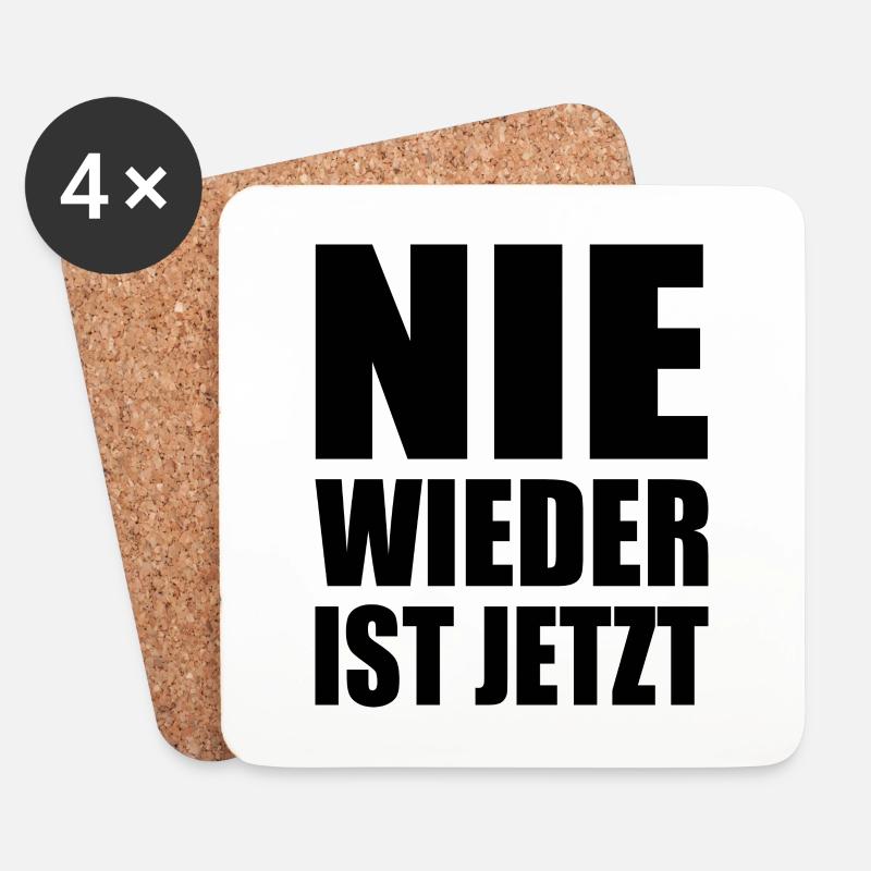 Nie wieder ist jetzt - Untersetzer (4er-Set) - Weiß