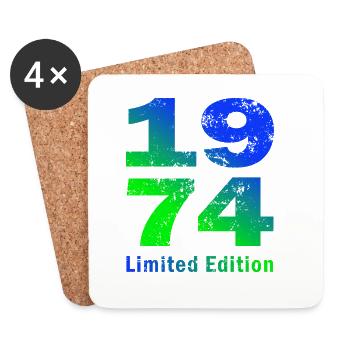 Birthday born in 1974 limited edition - Coasters (set of 4) - white - Front