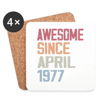 The legends were born in April 1977 - Coasters (set of 4) - white - Front