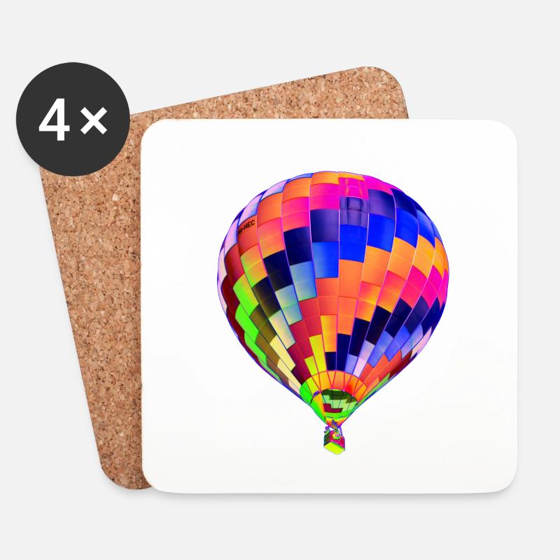 Heißluftballon - Untersetzer (4er-Set) - Weiß