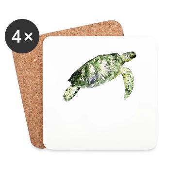 Sea turtle - Coasters (set of 4) - white - Front