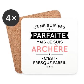 Je ne suis pas parfaite mais je suis archère - Dessous de verre (lot de 4) - blanc - Devant