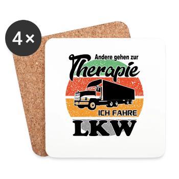 LKW Fahrer Fahrerinnen Lastkraftwagenfahrer - Untersetzer (4er-Set) - Weiß - Vorne