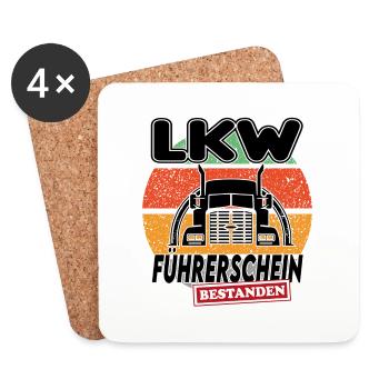 Lkw Führerschein bestanden - Untersetzer (4er-Set) - Weiß - Vorne